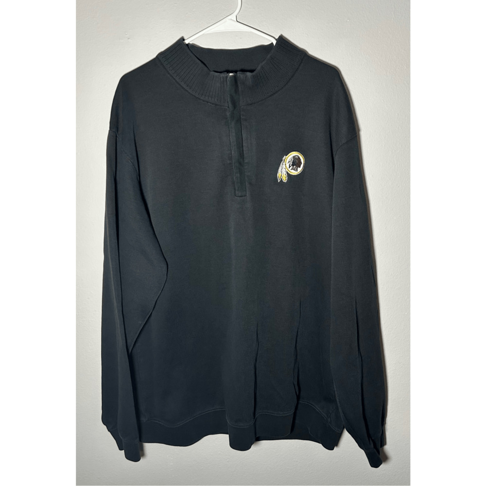 Washington Redskins Men's Cutter & Buck Black Half-Zip Pullover Sweater Sz XXXL